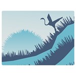 Swan Flying Bird Wings Waves Grass Two Sides Premium Plush Fleece Blanket (Extra Small)