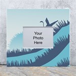 Swan Flying Bird Wings Waves Grass White Wall Photo Frame 5  x 7 