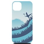 Swan Flying Bird Wings Waves Grass iPhone 14 Plus Black UV Print Case