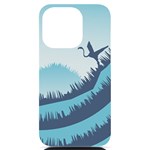 Swan Flying Bird Wings Waves Grass iPhone 14 Pro Black UV Print Case