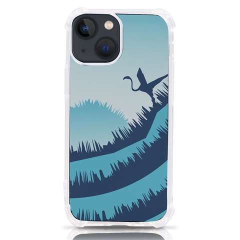 Swan Flying Bird Wings Waves Grass iPhone 13 mini TPU UV Print Case from ArtsNow.com Front