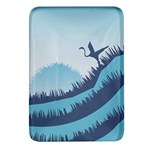 Swan Flying Bird Wings Waves Grass Rectangular Glass Fridge Magnet (4 pack)