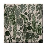 Plants Leaves Boho Botany Foliage Tile Coaster