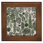 Plants Leaves Boho Botany Foliage Framed Tile