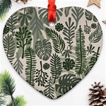 Plants Leaves Boho Botany Foliage Ornament (Heart)