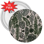 Plants Leaves Boho Botany Foliage 3  Buttons (10 pack) 