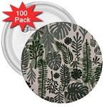 Plants Leaves Boho Botany Foliage 3  Buttons (100 pack) 