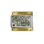 Plants Leaves Boho Botany Foliage Gold Trim Italian Charm (9mm)
