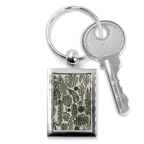 Plants Leaves Boho Botany Foliage Key Chain (Rectangle) from ArtsNow.com Front