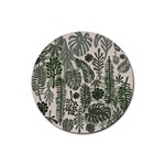 Plants Leaves Boho Botany Foliage Rubber Round Coaster (4 pack)