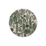Plants Leaves Boho Botany Foliage Magnet 3  (Round)