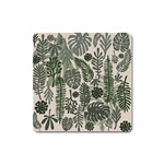 Plants Leaves Boho Botany Foliage Square Magnet