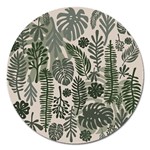 Plants Leaves Boho Botany Foliage Magnet 5  (Round)