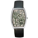 Plants Leaves Boho Botany Foliage Barrel Style Metal Watch