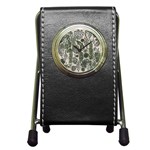 Plants Leaves Boho Botany Foliage Pen Holder Desk Clock