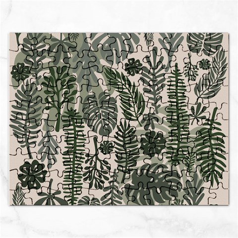 Plants Leaves Boho Botany Foliage Rectangular Jigsaw Puzzl from ArtsNow.com Front