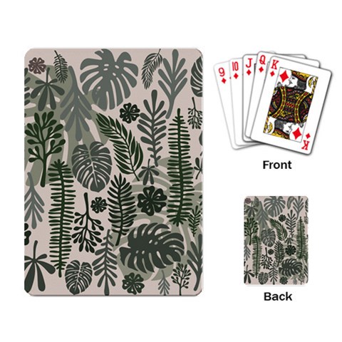 Plants Leaves Boho Botany Foliage Playing Cards Single Design (Rectangle) from ArtsNow.com Back
