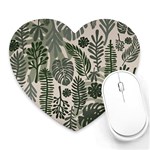 Plants Leaves Boho Botany Foliage Heart Mousepad