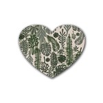 Plants Leaves Boho Botany Foliage Rubber Heart Coaster (4 pack)