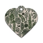 Plants Leaves Boho Botany Foliage Dog Tag Heart (One Side)