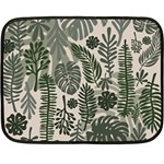 Plants Leaves Boho Botany Foliage Fleece Blanket (Mini)