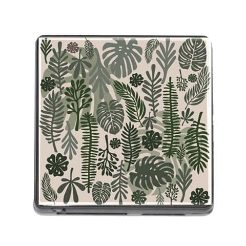 Plants Leaves Boho Botany Foliage Memory Card Reader (Square 5 Slot) from ArtsNow.com Front
