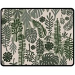 Plants Leaves Boho Botany Foliage Fleece Blanket (Medium)
