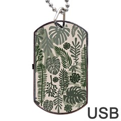 Plants Leaves Boho Botany Foliage Dog Tag USB Flash (Two Sides) from ArtsNow.com Back