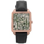 Plants Leaves Boho Botany Foliage Rose Gold Leather Watch 