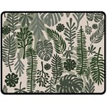 Plants Leaves Boho Botany Foliage Two Sides Fleece Blanket (Medium)