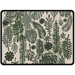 Plants Leaves Boho Botany Foliage Two Sides Fleece Blanket (Large)