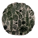 Plants Leaves Boho Botany Foliage Large 18  Premium Flano Round Cushions