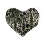 Plants Leaves Boho Botany Foliage Standard 16  Premium Flano Heart Shape Cushions