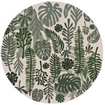 Plants Leaves Boho Botany Foliage Wooden Bottle Opener (Round)