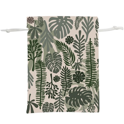 Plants Leaves Boho Botany Foliage Lightweight Drawstring Pouch (XL) from ArtsNow.com Front