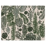 Plants Leaves Boho Botany Foliage Premium Plush Fleece Blanket (Medium)