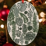 Plants Leaves Boho Botany Foliage UV Print Acrylic Ornament Oval