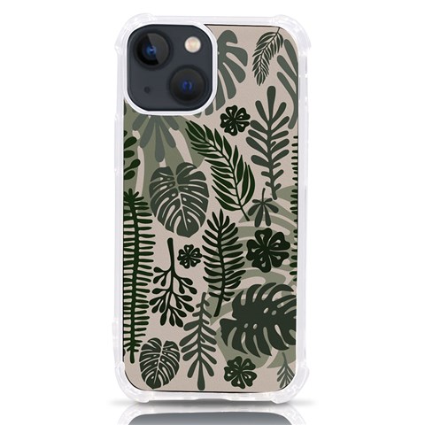 Plants Leaves Boho Botany Foliage iPhone 13 mini TPU UV Print Case from ArtsNow.com Front