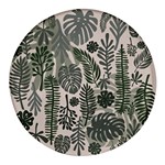 Plants Leaves Boho Botany Foliage Round Glass Fridge Magnet (4 pack)