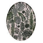 Plants Leaves Boho Botany Foliage Oval Glass Fridge Magnet (4 pack)