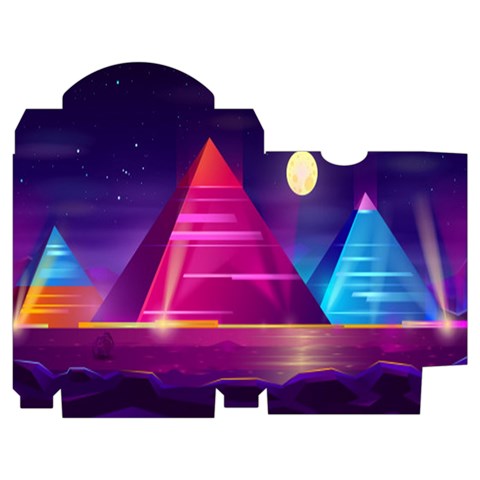 Egyptian Pyramids Night Landscape Cartoon Playing Cards Single Design (Rectangle) with Custom Box from ArtsNow.com Poker Box