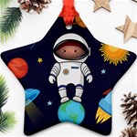 Boy Spaceman Space Rocket Ufo Planets Stars Ornament (Star)