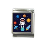 Boy Spaceman Space Rocket Ufo Planets Stars Italian Charm (13mm)