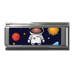 Boy Spaceman Space Rocket Ufo Planets Stars Superlink Italian Charm (9mm)