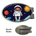 Boy Spaceman Space Rocket Ufo Planets Stars Money Clips (Oval) 