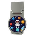 Boy Spaceman Space Rocket Ufo Planets Stars Money Clips (Round) 