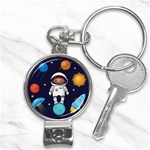 Boy Spaceman Space Rocket Ufo Planets Stars Nail Clippers Key Chain