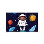 Boy Spaceman Space Rocket Ufo Planets Stars Sticker (Rectangular)
