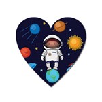 Boy Spaceman Space Rocket Ufo Planets Stars Heart Magnet