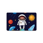 Boy Spaceman Space Rocket Ufo Planets Stars Magnet (Name Card)